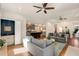 Bright living room that has hardwood floors and neutral furniture at 1256 Spring Valley Ne Ln, Atlanta, GA 30306