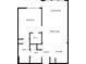 A black and white floor plan showcases the layout of a living room, kitchen, dining area, bedroom, and bathroom at 1850 Cotillion Dr # 4204, Dunwoody, GA 30338