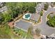 Aerial view of community pool, playground, and parking area at 8215 Majors Mill Dr, Cumming, GA 30041