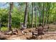Cozy fire pit area with comfortable seating offers a perfect spot for outdoor gatherings and relaxation at 6515 Namon Wallace Dr, Cumming, GA 30028