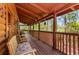 Relaxing covered porch with seating and wooded view provides a peaceful retreat at 6515 Namon Wallace Dr, Cumming, GA 30028