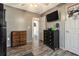 Bedroom featuring a ceiling fan and an entertainment system with a television at 95 Graystone Dr, Covington, GA 30014
