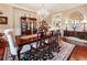 Formal dining room with a chandelier, wainscoting, and hardwood floors at 13230 Addison Rd, Roswell, GA 30075