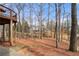Wooded backyard views showing the deck, lake, and mature trees at 1810 Valley Brook Dr, Alpharetta, GA 30005