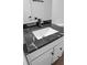 Bathroom vanity with granite countertop and sleek, modern faucet at 3094 Jonesboro St, Ellenwood, GA 30294