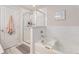 Updated bathroom features a soaking tub, a separate shower with tiled walls and a tiled floor at 38 Trailview Ln, Hiram, GA 30141