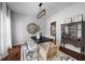 Elegant dining room with modern lighting, stylish decor, and hardwood floors at 384 Wesley Dr, Acworth, GA 30101