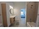Contemporary bathroom with a combination tub and shower, plus modern vanity at 1155 Custer Se Ave # 201, Atlanta, GA 30316