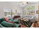 Cozy living room with hardwood floors, large windows, and comfortable seating arrangement at 1304 Brookhavenrun Cir, Duluth, GA 30097