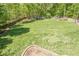 Expansive backyard featuring a lush lawn, mature trees, and a playset at 1010 Forest Creek Dr, Canton, GA 30115