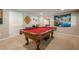 Game room featuring a pool table with red felt, and a lakeside picture at 1010 Forest Creek Dr, Canton, GA 30115