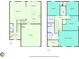 Detailed floor plan showcasing the layout of a two-story home, including living spaces and bedrooms at 542 Broughton Dr, Canton, GA 30114