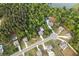 Aerial view of houses within a cul-de-sac surrounded by lush green trees at 632 Creekside Trce, Covington, GA 30014