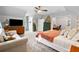 Spacious bedroom with a lounge area, light gray walls and plush carpet flooring at 576 Tope Rd, Sharpsburg, GA 30277