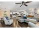 Spacious open living space featuring a modern kitchen and comfortable living room furniture at 2136 Oak Knob Dr, Decatur, GA 30032