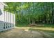 View of the backyard, featuring a wooded area and fence at 2294 Salt Springs Pl, Austell, GA 30168