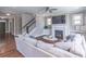 Cozy living room with fireplace, built-in shelving, and comfortable seating at 2675 Sugar Mill Dr, Atlanta, GA 30316