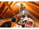 Unfinished attic space with exposed beams, wooden rafters, and ample storage potential at 415 Morgan Falls Chase, Canton, GA 30114