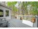 White wooden deck with gray flooring surrounded by many trees at 455 Cooper Woods Se Ct, Smyrna, GA 30082