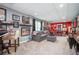 Finished basement with carpet and sports memorabilia with an adjacent room at 455 Cooper Woods Se Ct, Smyrna, GA 30082