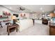 Spacious carpeted basement with white sofa, desk and tv area, and recessed lighting at 455 Cooper Woods Se Ct, Smyrna, GA 30082