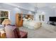 Tranquil main bedroom with tray ceilings, private balcony, and ample natural light at 3500 Lost Valley Dr, Jonesboro, GA 30236
