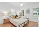 Bright bedroom with natural light, hardwood floors, and two windows with white shutters at 1216 Beech Valley Ne Rd, Atlanta, GA 30306