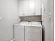Laundry room with washer, dryer and white cabinets at 3150 Rilman Nw Rd, Atlanta, GA 30327