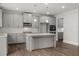 Modern kitchen with gray cabinets, stainless steel appliances, and a large island at 76 Parkview Dr, Dallas, GA 30157