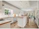 Bright kitchen with an island, white cabinetry, and open access to a breakfast nook at 120 Stanmore Ct, Roswell, GA 30075