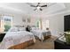 Spacious main bedroom with trey ceiling, carpeted floor, two windows, and two queen size beds at 235 Huiet Dr, Mcdonough, GA 30252