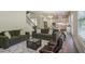 Inviting living room with lots of seating, showcasing an open-concept design leading to the kitchen at 3065 Arbor Song Ct, Cumming, GA 30041