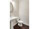 Powder room featuring modern fixtures and pedestal sink at 2813 White Oak Ln, Decatur, GA 30032
