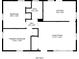A detailed floor plan shows the layout of the one-story home's dimensions for each room at 2041 W Flat Shoals Ter, Decatur, GA 30034