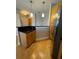 View of kitchen with stainless steel refrigerator and granite counters at 799 Hammond Dr # 321, Atlanta, GA 30328