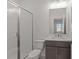 Bathroom featuring a glass-enclosed shower and modern vanity at 2023 Fern Mountain Ln, Marietta, GA 30064