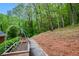 Beautiful backyard gardens featuring raised planting beds with lush, green trees in the background at 297 Breeze Hill Ln, Canton, GA 30114