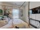 Bedroom featuring a four-poster bed, neutral carpet and decor at 1014 Starmoss Ln, Conyers, GA 30094