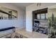 Open area features black and white decor and black shelving with modern art at 1014 Starmoss Ln, Conyers, GA 30094