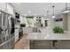 Modern kitchen featuring stainless steel appliances, stone countertops, and eat-in bar area at 125 Abner Dr, Mcdonough, GA 30252
