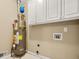 Laundry room featuring a water heater, white cabinets and utility connections at 1272 Saxony Se Dr, Conyers, GA 30013