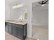 Stylish bathroom featuring a double sink vanity with granite countertops and view to bedroom at 5086 Cumberland Ct, Villa Rica, GA 30180