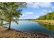 Scenic lake view featuring a tree, a boat dock, and calm, clear waters at 5086 Cumberland Ct, Villa Rica, GA 30180