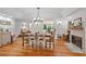 Spacious dining room features a fireplace and ample space for entertaining guests at 6255 Lakeview Dr, Buford, GA 30518