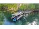 Aerial view of dock with ample lounging area, boat slip, and lake access at 6255 Lakeview Dr, Buford, GA 30518