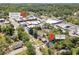 Aerial view showcasing the property's location and proximity to Downtown Social Circle at 181 W Hightower Trl, Social Circle, GA 30025