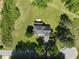 Aerial view showcasing the home's layout, driveway, surrounding trees, and expansive well-manicured backyard at 2156 Fairway Cir, Duluth, GA 30096
