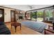 Inviting living room with hardwood floors, stone fireplace, and a wall of windows overlooking the backyard at 3141 Burnt Hickory Nw Rd, Marietta, GA 30064
