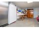 Spacious finished basement area with kitchen, hutch, and deer head decor at 3224 Laura Way, Winston, GA 30187