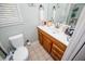 Clean bathroom features white countertops, oak cabinets, and tiled floors at 3224 Laura Way, Winston, GA 30187
